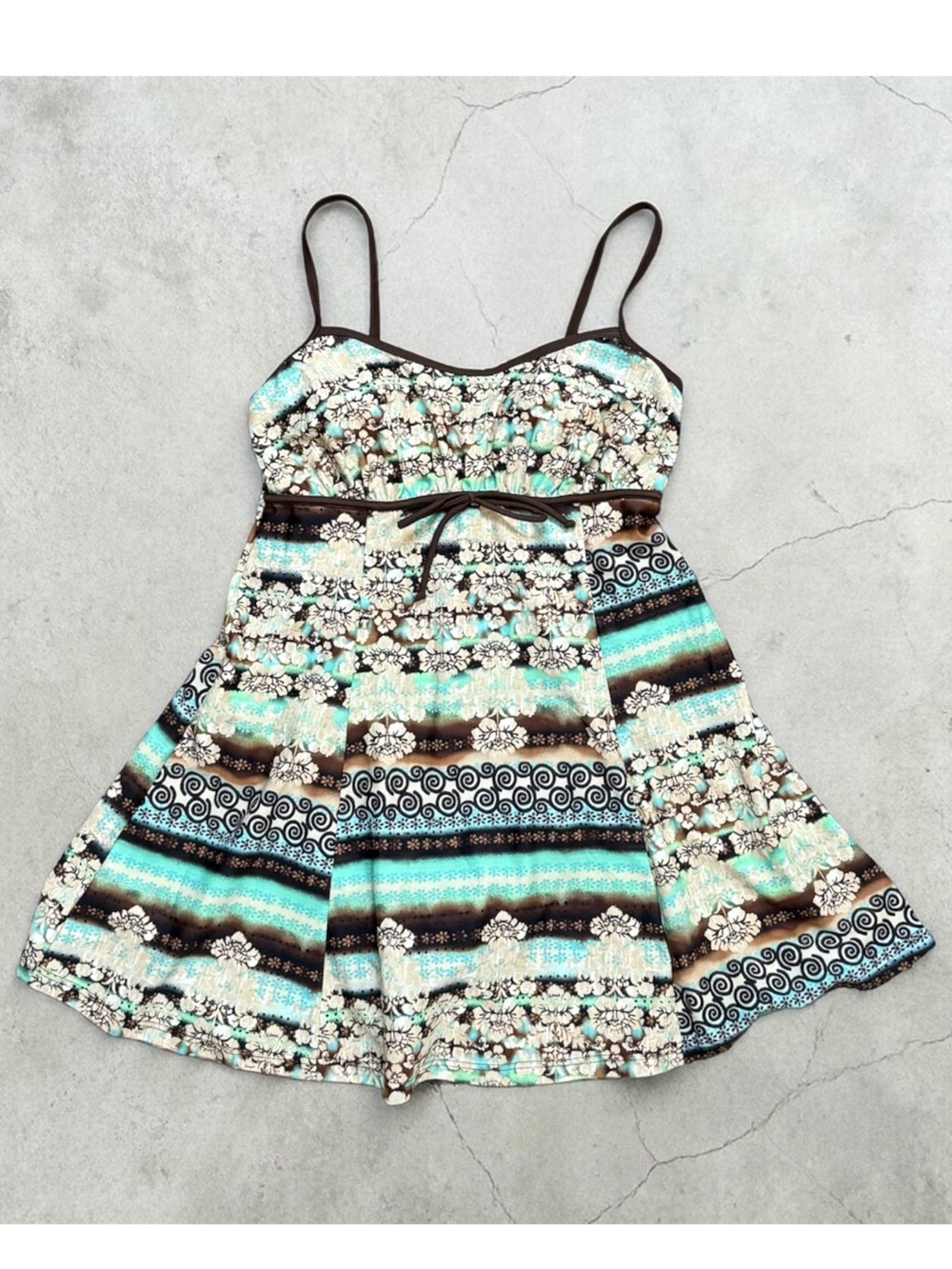 A Shore Fit Vintage Swim Dress Swimdress One Piece Swimsuit Tropical Floral 10